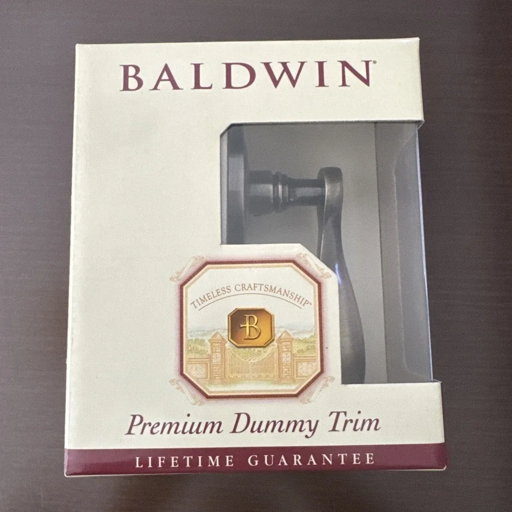 Baldwin Premium Dummy Trim Wave Lever Satin Brass&Black Left Hand 95455.050.LDM